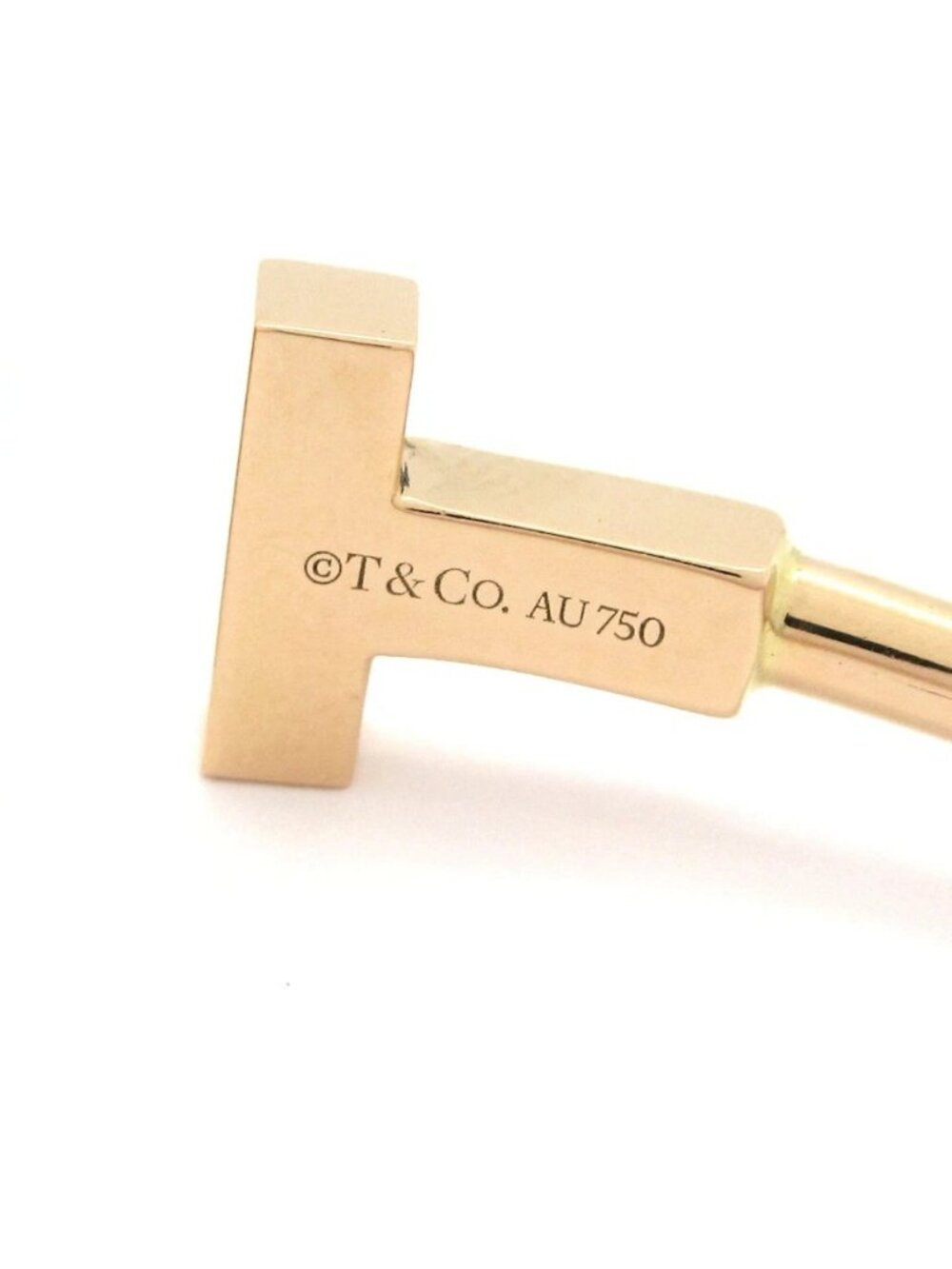 TIFFANY&Co. T Wire Bracelet 18K Rose Gold Bangle - Picture 4 of 5